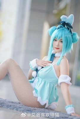 (Eroh suka kucing) Hatsune Miku bunny girl figure sama dengan cosplay