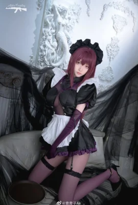 FGO Scathach cos master tukang kipas pembantu rumah cn Qing Qingzi Ak (9 gambar)