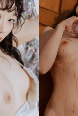 Pakaian cantik Hebei Caihua menunjukkan susuk tubuhnya yang baik dalam foto basah wain merah (31 Gambar)